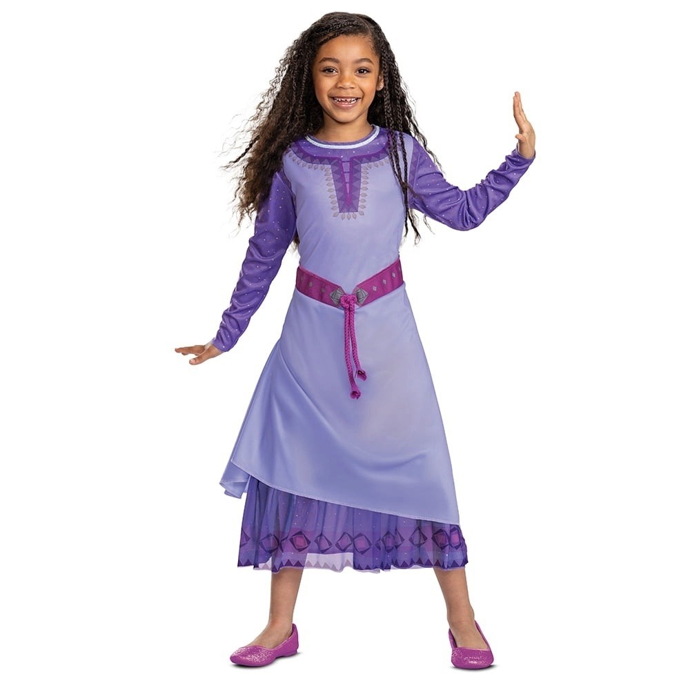 Disney Wish Asha Costume Girls XS 4/5 Purple Dress Disguise New